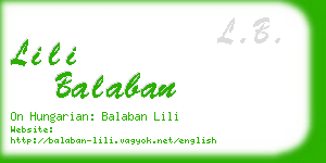 lili balaban business card